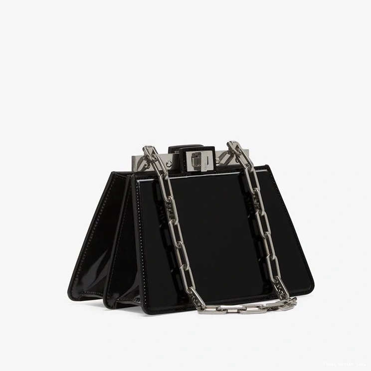 Leather Peekaboo Bag In Mini Cut Black Fendi Calf 0713